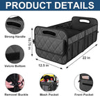 Trunk Organziers and Storage with Reinforced Handles,Car Accessories for Women/Men 50L Waterproof Polyester Trunk Organzier for Car/SUV/Minivan/Truck(Medium,Charcoal)