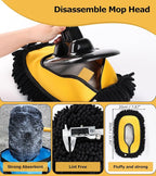47.64" Car Wash Brush Mop Kit Mitt Sponge with Long Handle Car Cleaning Supplies Kit Tools Car Washing Duster Exterior Scratch Free, Chenille Replacement Head Extension Pole