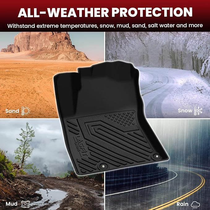 Floor Mats & Cargo Mat for Kia NIRO Hybrid 2026 2025 2024 2023 (Not Fit EV & PHEV), All Weather TPE Custom Fit Floor Liners with Full Set Car Mats & Trunk Mats Accessories, Black