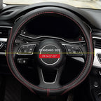 Microfiber Leather Auto Car Steering Wheel Cover, Universal Fit 15 Inch Anti-Slip Wheel Protector, Black