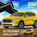 Extra Durable Window Deflectors Tape-On Window Visors Rain Guards Fit for Hyundai Santa Fe 2019-2023, Sun Visors, Wind Vent for Shades, Exterior Car Accessories - 4 pcs. AG0958