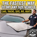 Woolly Mammoth Large Microfiber Drying Towel - 36 x 25 Inch Gray, Ultra Plush Super Absorbent Car Drying Towel for Cars, Trucks, SUVs, Motorcycles, RVs, and Auto Detailing - 2 Pack