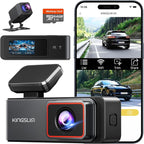 4K Dash Cam Front and Rear, Front 4K Rear 1080P Dual Dash Camera for Cars, Mini Dashcam with 64GB Card, APP Control, Night Vision, G-Sensor, Loop Recording, Parking Mode
