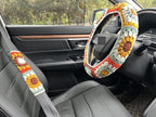 Steering Wheel Cover,Handmade Crochet Rainbow Sunflower Granny Square Steering Wheel Covers (Steering Wheel Cover+2 Belt Cover)