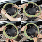 Leaf Mask Spirits Steering Wheel Cover, Non Slip Polyester Car Wheel Protector for Car SUV Truck, Universal 15 Inch