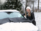 Windshield Cover for Ice and Snow - Snow Cover for Car, Truck and SUV Made of All-Weather 600D Polyester with 6 Anchor Points Ends Ice Scraping and Protects Window Glass from Scratches (79” x 45”)