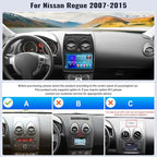 4G+64G Andriod Car Radio for Nissan Rogue 2007-2015 with CarPlay Android Auto 9 Inch Incell Touch Screen with GPS Navigation WiFi Backup Camera Mic