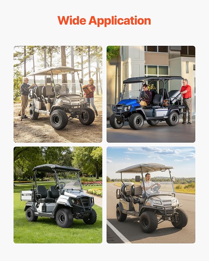 Golf Cart Wheels, 8" 18x8.50-8 Black Steel Golf Cart Tires and Wheels Combo (Set of 4) Fit Club Car, EZGO, Yamaha, 4 Ply Rubber 4-Lug Lawn Mower Tires & Rims Assembly, 800 lbs Load, All-Terrain