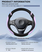 Universal Leather Steering Wheel Cover for Women Steering Wheel Cover for Car 15 inch (Lilac Color)
