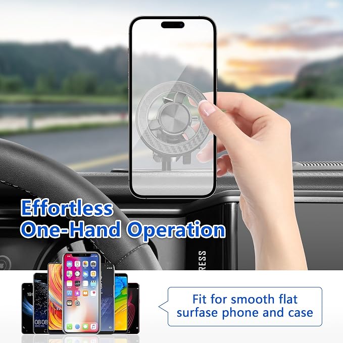 Phone Mount for 2024 2025 2026 Jeep Wrangler, Dashboard Phone Holder Dash Mount for New Jeep Wrangler JL JLU 4XE Jeep Gladiator JT Accessories, Magsafe Phone Mount Fit 12.3" Screen