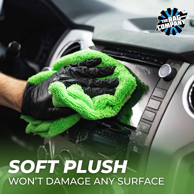 Creature Edgeless Auto Detailing Towels (10-Pack) Professional 70/30 Blend, Dual-Pile Plush Microfiber, Buffing & Polishing, 420gsm, 16in x 16in, Lime Green