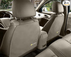 Luxury Clean-Edge Kick Mats - Tapered Design Seat Back Protectors and Seat Covers with Invisible Strap and Stiff Edging (2 Mats)