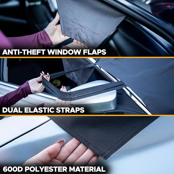 Truck Windshield Snow Cover for Dodge Ram 1500-4000 (1994-2025) | 600D Oxford Car Cover for Snow and Ice Protection | Heavy-Duty Car Snow Cover | Ram Truck Accessories for Ice,Winter,Frost