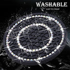 2PCS Bling Crystal Rhinestone Cup Holder Coaster, 2.75 inch Soft Silicone Anti-Slip Shockproof, Car Cup Holder Insert Coasters, Universal Car Interior Accessories for Women (Black & Colorful)