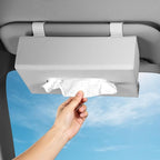 Car Tissue Holder Leather PU Tissues Box Cover for Sun Visor and Car Backseat Extra Large Rectangle Napkin Holder Fits for Various Tissue Sizes Soft Tissues Storage & Organization