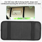 Trinkrittey Black Car CD Case Holder DVD Vehicle Visor Storage Orangizer Large Capacity CD Visor Case with 12 DVD Storage Sleeves 1 Mesh Pocket 1 Pen Holder and Elastic Strap