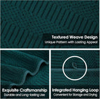 Microfier Bath Towels Set of 2, Large Microfier Body Towel for Adult, 30" x 60", Oversized, Soft, Super Absorbent, Fast Drying, Use for Sauna,Gym,Sport, Fitness, Yoga, Diamond Cross Grid Teal