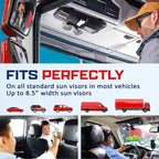 Car Sun Visor Organizer – Car, SUV, Truck Interior Accessories - Magnetic Glasses Holder & Full Length Horizontal Pockets, Allows Safe Driving - 12.2 X 6.1 In, Black
