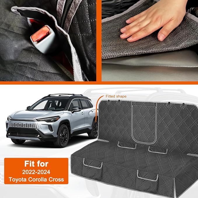 Dog Car Seat Cover Fit for 2022-2024 Toyota Corolla Cross | Waterproof Pet Bench Seat Cover for Back Seat, 600D Heavy Duty Scratch Proof Nonslip Truck Seat Covers for Dogs