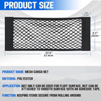 2 Packs Universal Mesh Cargo Net,Elastic Car Storage Net Pocket Bag for Trunk,Automotive Cargo Nets Storage Pouch Add On Organizers for RV,Car,Truck(22.6 * 9.5 inch)