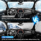 Half Car Cover for SUV Sunroof & Windshield Cover for Ice and Snow, All Weather Vehicle Body Cover for Sun, Rain, Dust（142"x59"）