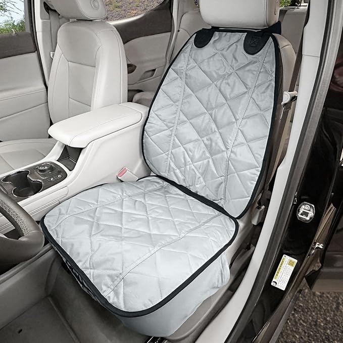 Car Seat Cover for Dogs – Durable Captains Seat & Front Seat Protector for Dogs, Waterproof, Non-Slip Car Seat Cover for Pets, Easy Install, Protects Vehicle from Dirt, Fur, Scratches (Grey)