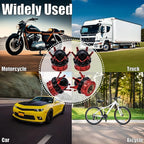 4PCS Crown Bling Tire Stem Valve Caps, Crystal Diamond Tire Air Cap Set Universal Copper Core Stem Covers for Cars, SUV, Trucks, Bikes, Motorcycles, Bicycles (Red & Black)
