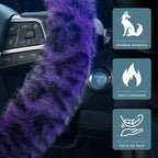 Purple Leopard Cheetah Steering Wheel Cover for Women Girls, Anti-Slip High Elastic Breathable Car Steering Wheel Cover, Universal 15 Inch Fit for Cars, Auto, SUVs