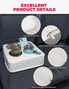 Back Seat Cup Holder for Car, Couch Cup Holder, Car Truck Boat Organizer, Couch Sofa Bed Expander Tray Holds Drinks, Snacks, Remote, Cell Mobile Phone (White)