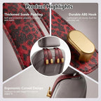 Purse Hook for Car Seat Headrest,Suede Car Purse Hook,Heavy Duty Car Hooks Organizer for Handbags,Grocery Bags & Backpacks,Universal Car Hooks for SUV Truck Interior (Red Leopard Print, Double hook)