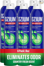 Air Sanitizer Spray - Room Odor Eliminator for Home, Car, and Office - Country Fresh Air Cleaner - 8 oz Can - 6 Pack