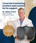 Doctor Recommended Memory Foam Seat Cushion for Office Chairs & Car - Ergonomic Office Desk Accessories - Cushions for Tailbone Pain Relief, Sciatica (Gray, Large)