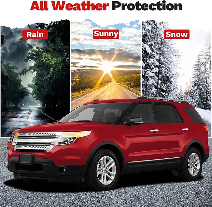 Explorer Rain Guards - Window Visors for Ford Explorer 2011-2019, Outside-Mount Tape-On Side Window Wind Deflectors for Explorer Accessories, Vent Visors Shades Rainproof 4PCS