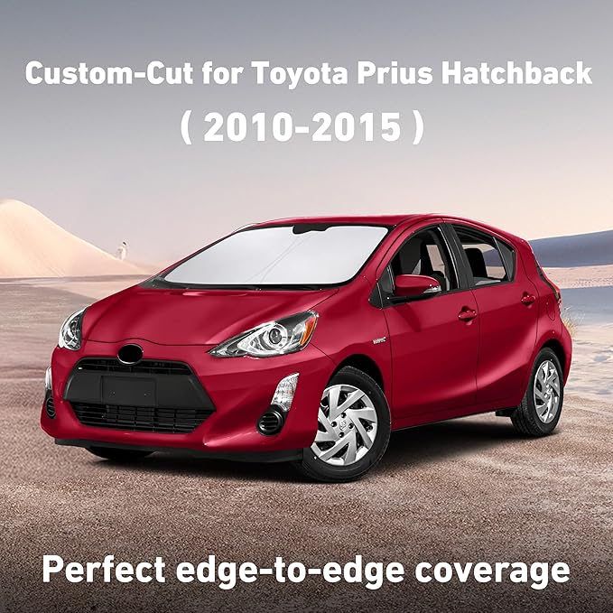 Windshield Sunshade Compatible for Toyota Prius Hatchback 2010-2013 2014 2015, (Not for Prius C or Prius V) Sun Visor for Front Window Sun Shade Cover, UV Heat Protector, Car Accessories