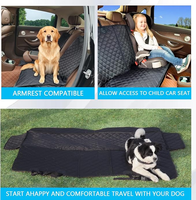 Dog Car Seat Cover for Back Seat Pet Cover for Dogs Waterproof Car Seat Protector Bench Seat Cover, Scratchproof Nonslip Durable Car Seat Covers for SUV,Truck &Cars (Standard Size:52W*48L)