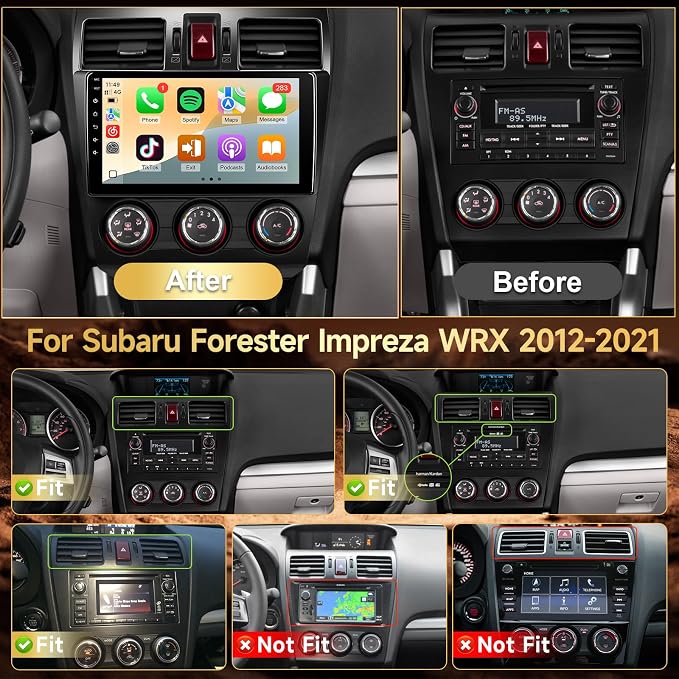 8Core Android 12 Car Radio for Subaru Forester 2014 2015 2016 Impreza 2012 2013 2014 WRX 2015, 9inch IPS Touch Screen for Forester with Carplay Android Auto Bluetooth FM GPS WiFi Camera