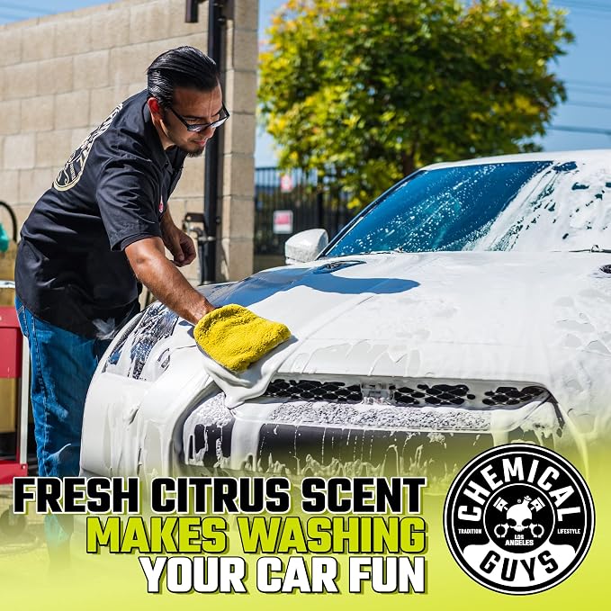 Citrus Wash & Gloss Foaming Car Wash Soap - High Suds Formula Foam Cannon Soap for Foam Blasters, or Bucket Washes - Safe on Paint, Clear Coat, and Wax, Citrus Scent - 16 oz