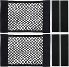 Universal Mesh Cargo Net Storage Net Wall Sticker Organizer Pouch Bag Storage Mesh Net for Car Trunk Storage Add On Organizers for Car Truck (15" x 9.5"(2 Packs, W/Loop))