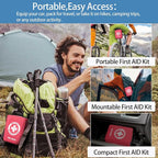 Premium First Aid Kit - Waterproof Molle Medical Bag with Color-Coded Compartments, with Israeli Bandage, Rescue Blanket & CPR Mask for Home, Car, Hiking, Camping & Outdoor Emergencies