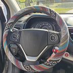 Boho Steering Wheel Cover for Women Men Baja Blanket Enthic Car Steering Wheel Cover Ethnic Car SUV Wheel Protector, Breathable, Anti-Slip, Odorless, Universal Fit 14.5-15 Inch