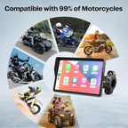 Motorcycle CarPlay Screen with Android Auto – 5” Waterproof GPS, Pantalla para Moto, Apple CarPlay, Navigation System for Motorcycle, Dual 2K Dash Cam Bluetooth Audio & TPMS (No SD Card)