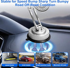 All-Metal Alloy Long Arm Magnetic Suction Cup Car Phone Mount(Silver) | Strong Powerful Magnetic Heavy-Duty Windshield Dash 360° Mechanical Rotation Cell Mobile Phone Vehicle Bracket for All Cars