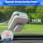Magnetic Window Cleaner, Windshield Magnetic Car Window Cleaner Tool with Anti-Falling Rope, Track Cleaner and Dustpan Cleaning Brush, for Glass Thickness 3-10mm