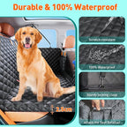 Dog Car Seat Cover for Back Seat with Hard Bottom, Ultra Thick Hard Bottom Waterproof Back Seat Extender for Dogs,Dog Hammock Dogs Bed for Cars, SUVs,Pet Seat Cover for Back Seat Holds 400lbs