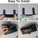 KINIVA Sunglasses Holder for Car Visor Leather Glasses Case with Clips for Car Visor Automotive Interior Visor Accessories Apply to All Car Models (10 Black)