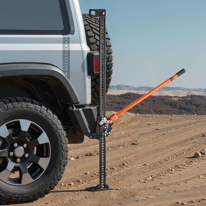 Farm Jack 48 inch Utility High Lift, 7000 lbs Capacity Ratcheting Off Road Jeep Jack, Heavy for Tractor, Truck, SUV, Bumper Lift, Orange