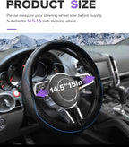 Steering Wheel Cover,Car Accessories,Microfiber Leather Car Steering Wheel Covers,Universal 15 Inch Anti-Slip Breathable Auto Interior Decor Protector,Suitable for Most Cars (Black&Blue)