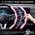 2pcs Car Steering Wheel Cover,Anti-Skid Carbon Fiber Steering Wheel Protector for Men Women,Multiple Color Options,Universal for Most Car Interiors Accessories (Pink)