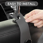 Car Headrest Hooks, 2 Pack Leather Car Seat Storage Hanger for Purses Bags, Stylish Car Seat Organizer Hooks for Handbag Coat Umbrellas, Car Inside Accessories, Gray