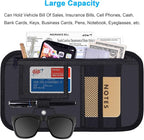 Car Sun Visor Organizer, Vehicle Interior Accessories Storage Pouch Auto Registration Holder with Elastic Strap for Sunglass, Documents, Cards, Pen, Drivers License, etc. (Black)